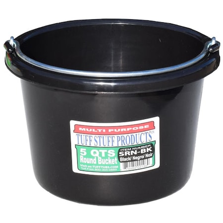 Tuff Stuff Products 5 qt Round Bucket Black SRNBK